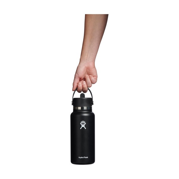 Hydro Flask Wide Mouth with Flex Straw Cap 946 ml bouteille d'eau - noir