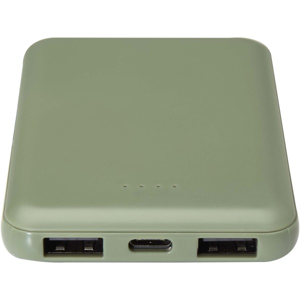 Power bank da 5000 mAh di Tipo C in plastica riciclata Asama - Verde melange