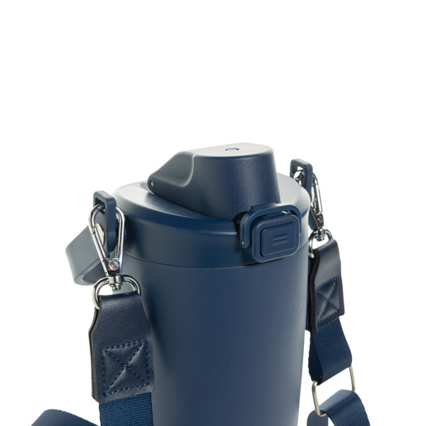 Mug en acier RCS avec bandoulière Avira Ayala - Bleu Marine