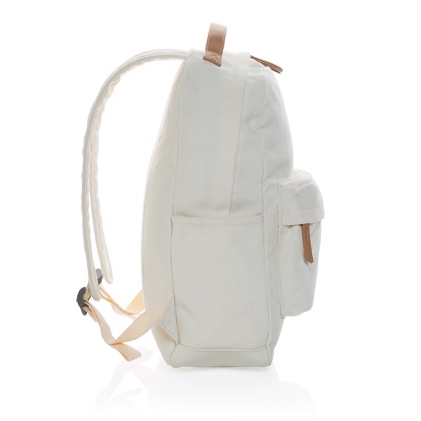 Impact AWARE™ 16 oz. recycled canvas backpack - Off White