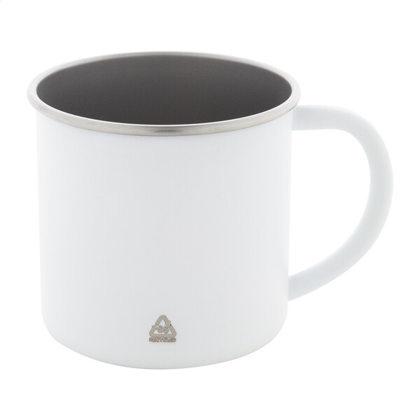 Recycled Stainless Steel Mug Hossa - White