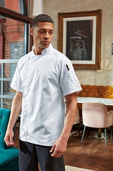 Chef's Zip-Close Short Sleeve Jacket - White / M