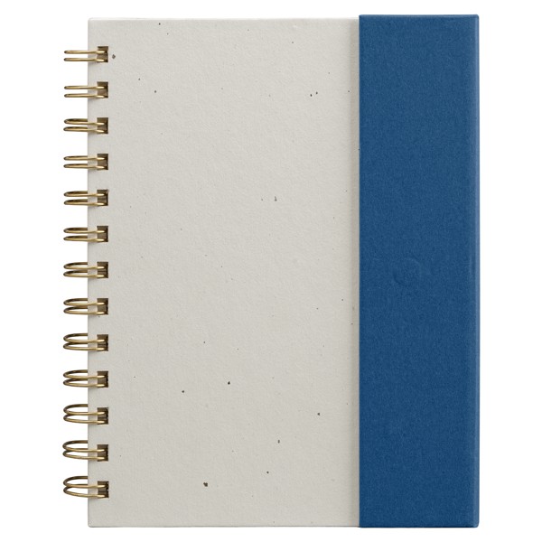 Organiseur Halden, papier FSC, carnet à spirales avec notes adhésives - B6 - Bleu marine / Jet d’encre 4 couleurs