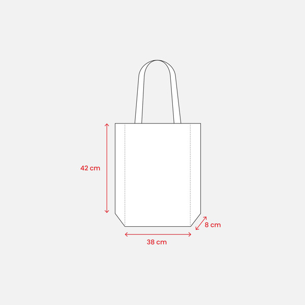 Shopper In R-Pet 80 G/M2 Con Soffietto E Manici Lunghi - Bianco
