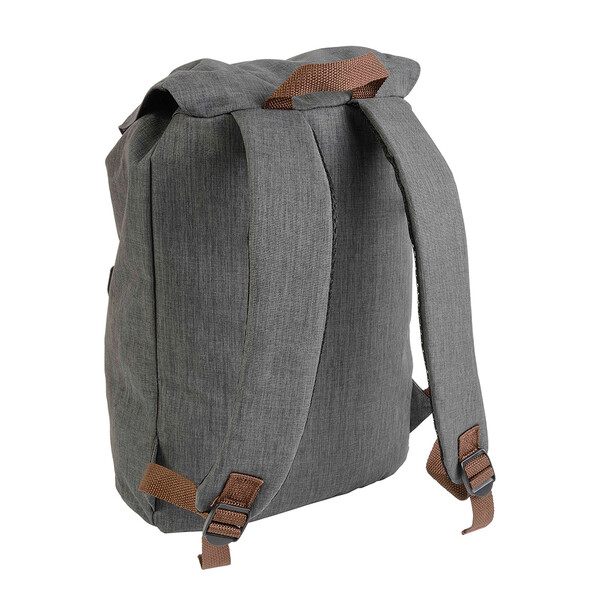 Polyester, Two-Tone Melange-Effect Backpack With 2 Pockets - Grey