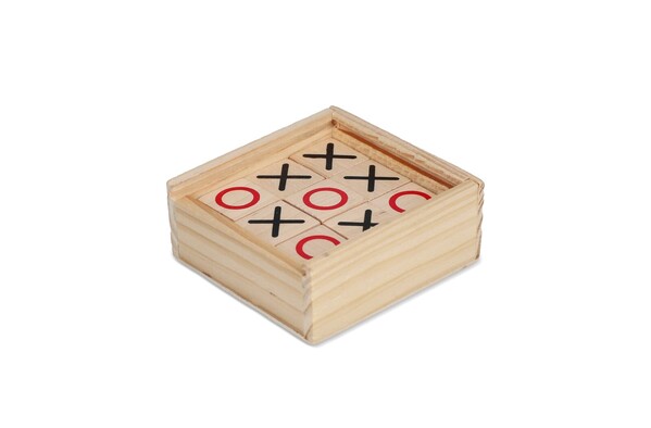 Set Tic Tac Toe dans une boîte en bois - Bois