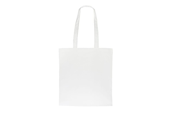 Sac en coton bio couleur long 140g/m² 38x42 cm - Blanc