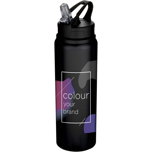 Fľaša na vodu z recyklovanej jednostennej nerezovej ocele Fitz 800 ml RCS - Čierna