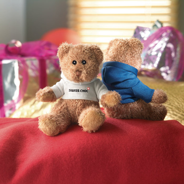 Plišasti medvedek Johnny, PET 130x150 mm - Bela