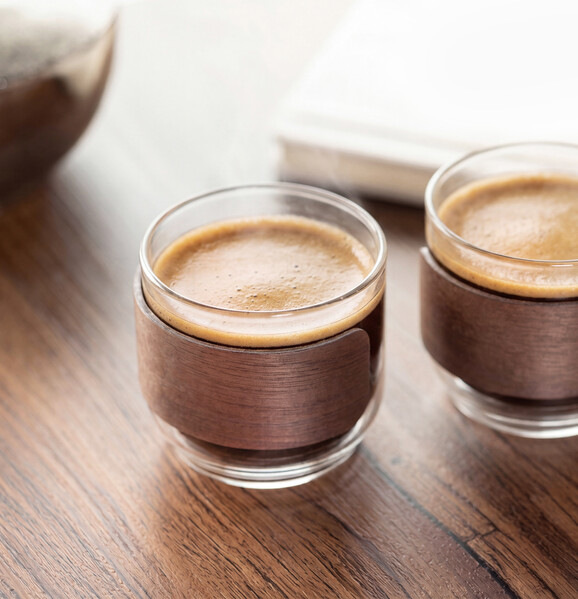 Coffee glass set walnut grip Bogota Set