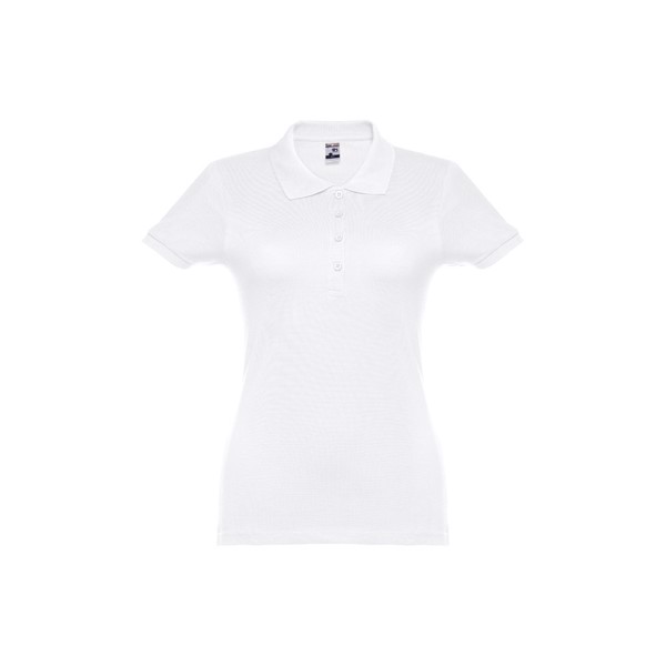 THC EVE WH. Short-sleeved fitted polo for women in 100% cotton - White / L