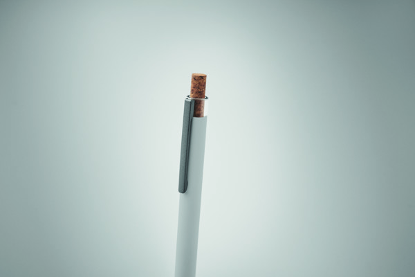 Recycled aluminium pen Bergamo + - White