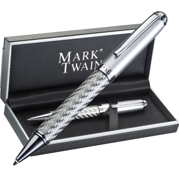 AURORA Mark Twain guľôčkové pero - Silvergrey