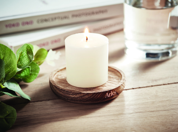 Pentas candle, 88gr vanilla scent, wood base - Wood