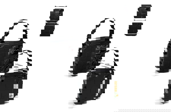 Philips TAR1609 Emergency Radio with Analog FM/AM Tuner and Flashlight