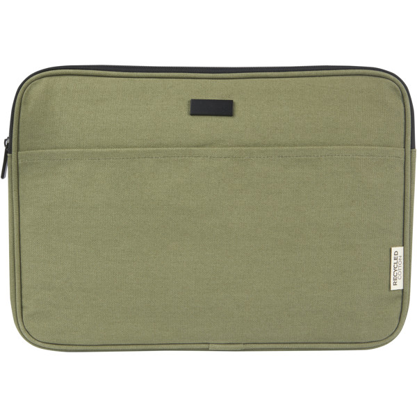 Housse pour ordinateur portable Joey de 2 L en toile recyclée GRS 14 pouces - Olive