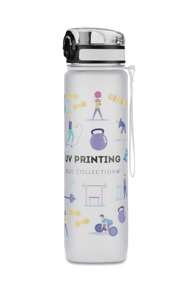Motivational water bottle 1000 ml MOTIVA - white
