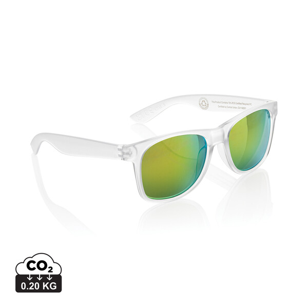 Gleam RCS zonnebril met gerecycled PC spiegelglas - Wit