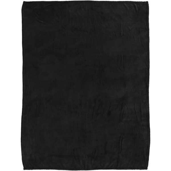 Bay extra soft coral fleece plaid blanket - Solid Black