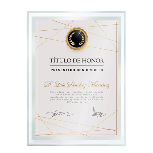 <p>GLASS FRAME DIPLOMA A5 “BISELA”</p>