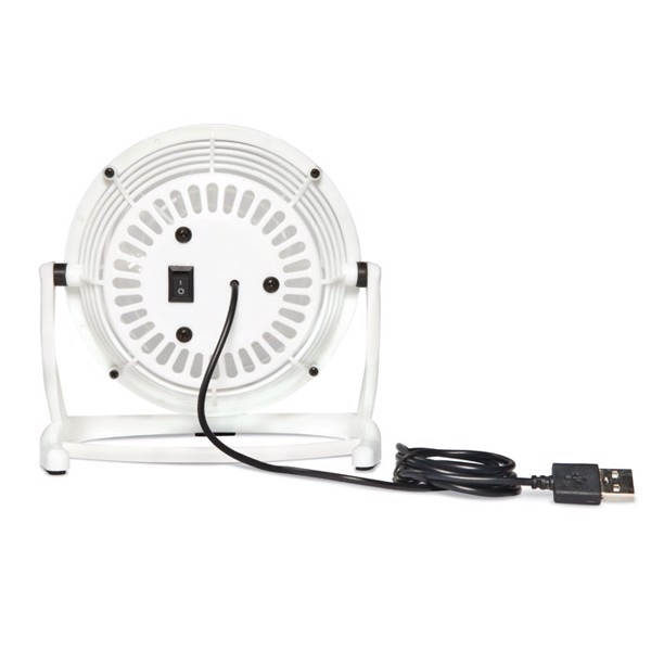 Airy USB ventilator, ABS, stikalo za vklop/izklop - Bela