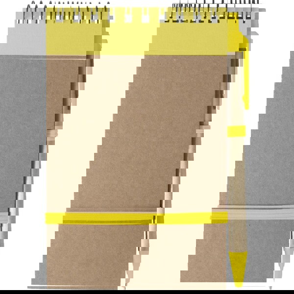 Notizbuch ca. A6 mit Kugelschreiber - gelb