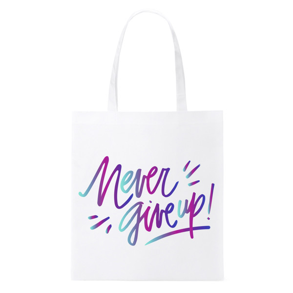 Non-woven bag customised by sublimation with reinforced handles