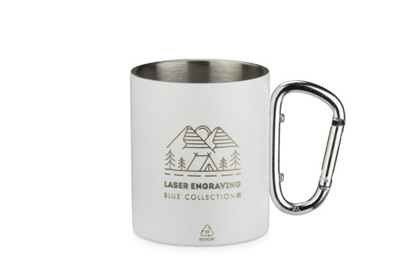 Recycled stainless steel mug VIVO 250 ml - white