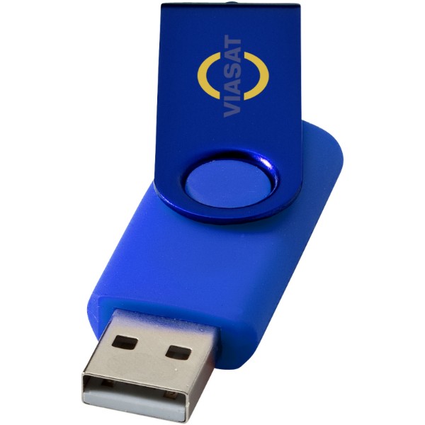 Clé USB rotative métallisée - Bleu royal / 64GB