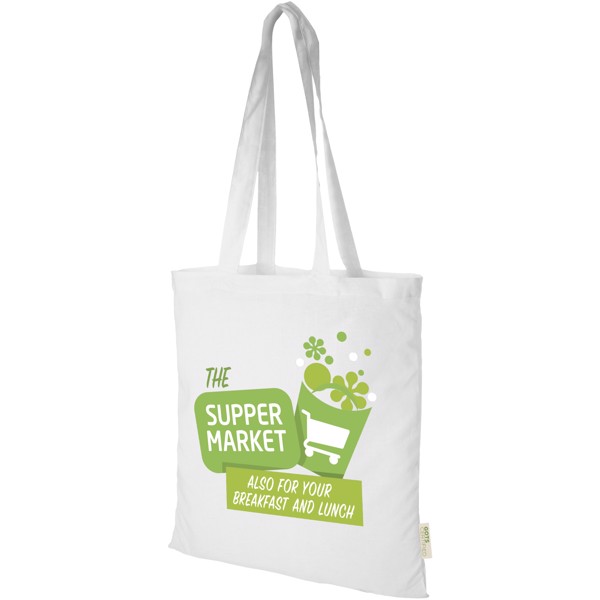 Sac shopping en coton organique Orissa 140 g/m² 7L - Blanc