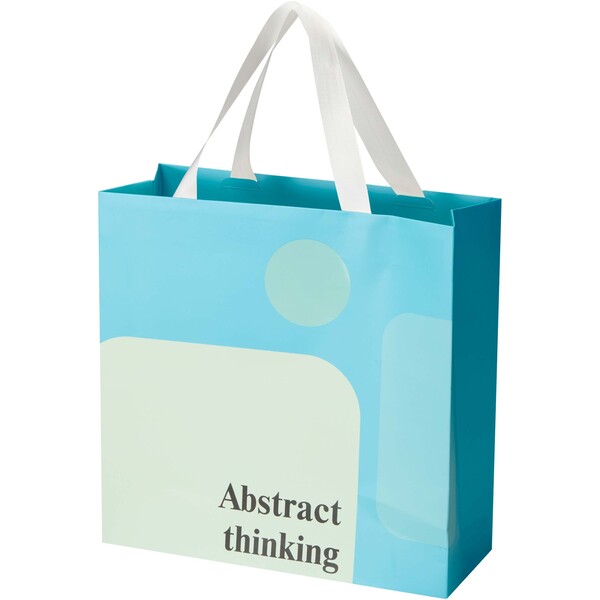 Smartfold 230 g/m2 paper bag with ribbon handles and matt lamination -  31 x 12 x 31 cm - White