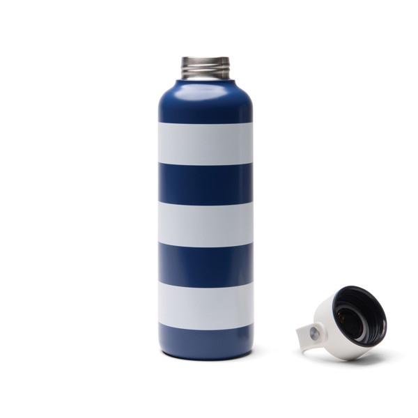 VINGA Bouteille 600ml en acier inoxydable RCS Lagoa - Bleu Marine / Blanc