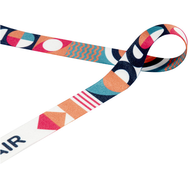 Leia sublimation RPET lanyard with 2 keyrings - White / 25mm