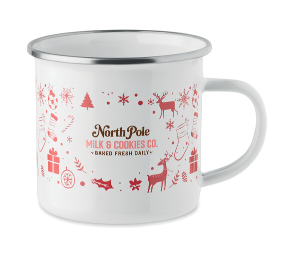 Christmas enamel mug 300ml Seasomel - White