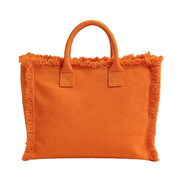 Cotton Bag Made Of 450 G/M2 Fabric. Equipped With Zip Closure And Inner Pocket - Orange