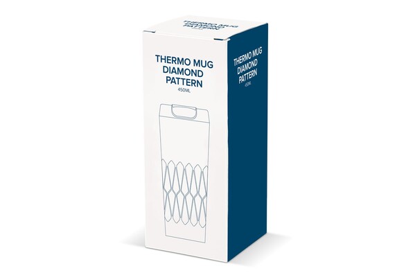 Mug Thermos avec motif diamant 450ml - Argent