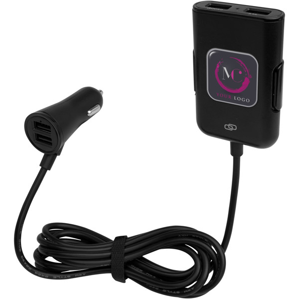 Double chargeur de voiture Pilot avec double chargeur de siège arrière étendu QC 3.0