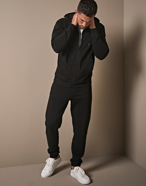 Ribbed Interlock Hooded Full Zip - Black / L