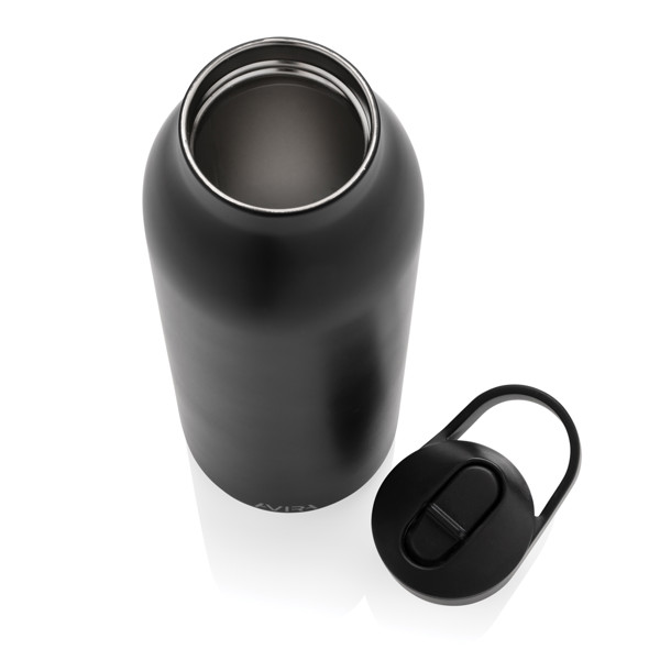 Avira Ara RCS fliptop fľaša z rec. Nehrdz. ocele 500 ml - Čierna