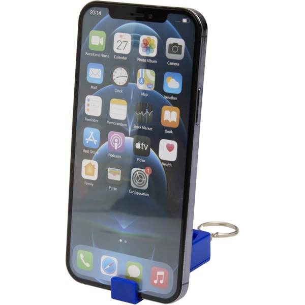 Support de téléphone Aggia avec jouet fidget en plastique recyclé - Bleu royal