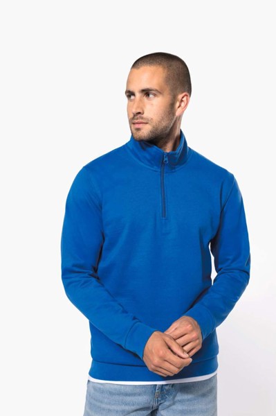 Zip Neck Sweatshirt - Dark Grey / M
