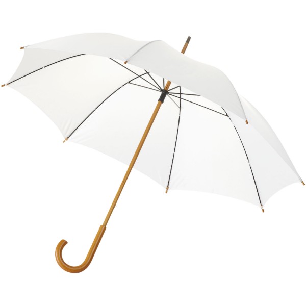 Jova 23" umbrella with wooden shaft and handle - White