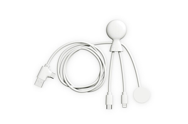 Câble multiple Xoopar Mr. Bio Long pour Apple/Samsung Watch 1 mètre - Blanc