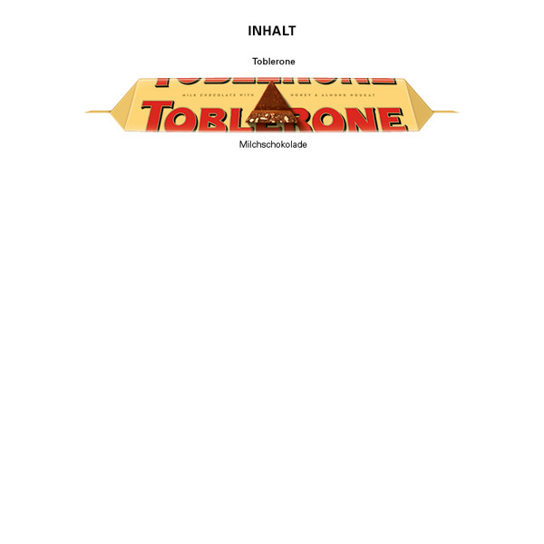 Toblerone bar in white cardboard promotional case