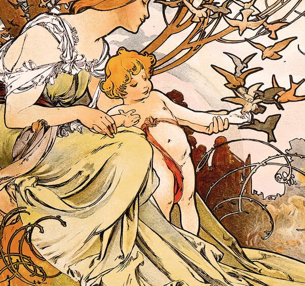 Plánovací nástěnný kalendář Alfons Mucha 2027