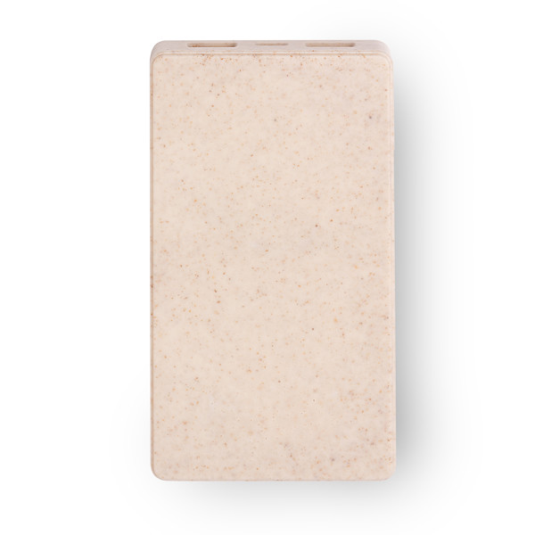 Custom wheat fiber power bank 10,000 mAh with USB-C output