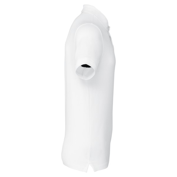 Men's Short Sleeve Stud Polo Shirt - White / 3XL