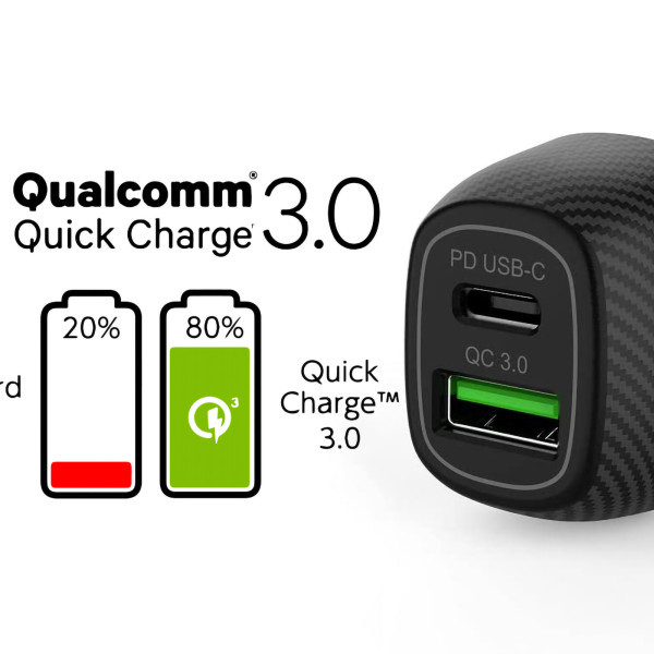 KEKU - CHARGEUR ALLUME CIGARE TURBO CAC USB TYPE-C 20W + USB-A QC3.0