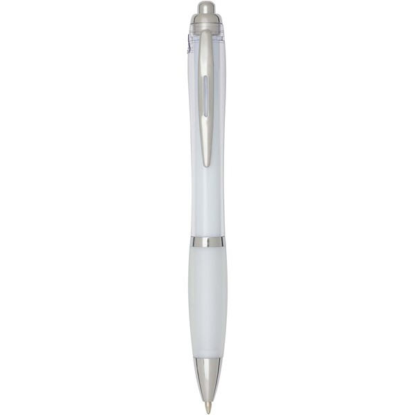 Nash RCS recycled plastic ballpoint pen with coloured barrel and grip (black ink) - Transparent