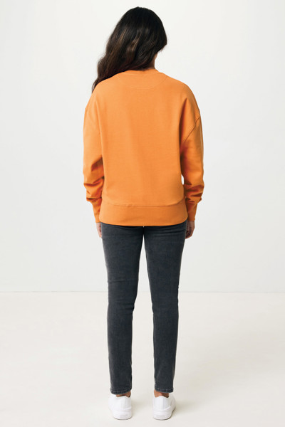 Sweater à col rond en coton recyclé Iqoniq Kruger - Sundial Orange / S